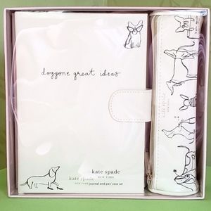 Kate Spade New York Lined Writing Journal & Pen Case Vegan Leather Journal NWT